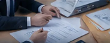 Minh hoạ đối chiếu chứng từ thanh toán trên bàn làm việc